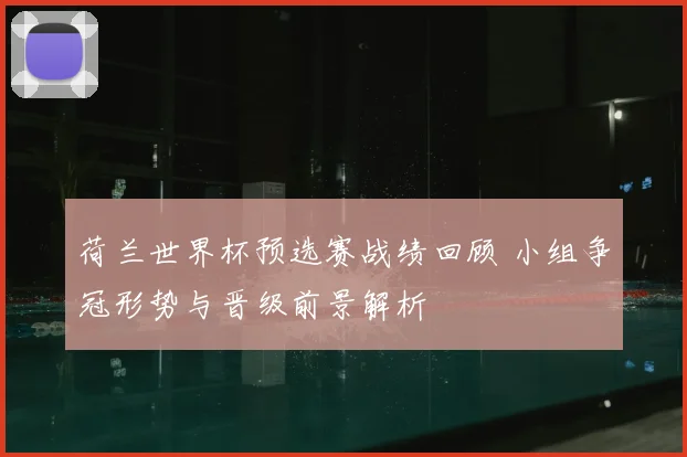 荷兰世界杯预选赛战绩回顾 小组争冠形势与晋级前景解析
